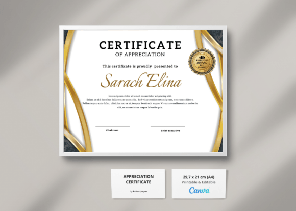 Download Elegant Gold Certificate Template - Certificate Collection