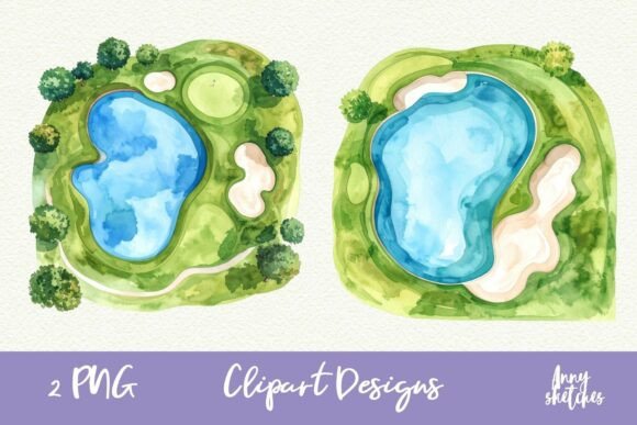 Download Golf Course Top View Pink Golf Clipart - Course Collection