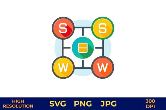 Download SWOT Analysis Matrix Diagram with Icons - Diagram Collection
