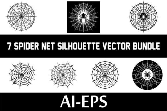 Download 7 SPIDER NET SILHOUETTE Vector BUNDLE - Premium Bundle