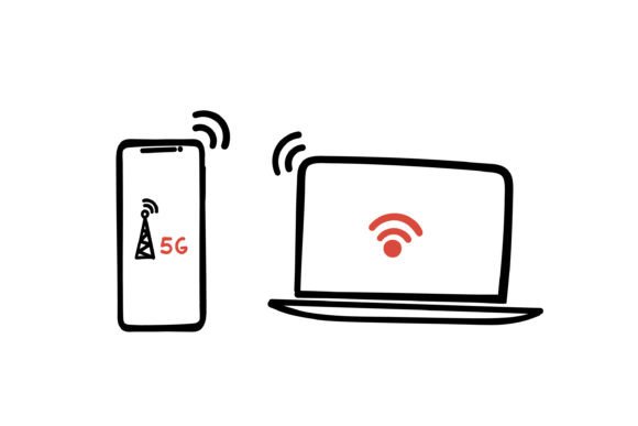 Download Doodle Cell Phone with Network - Net Collection